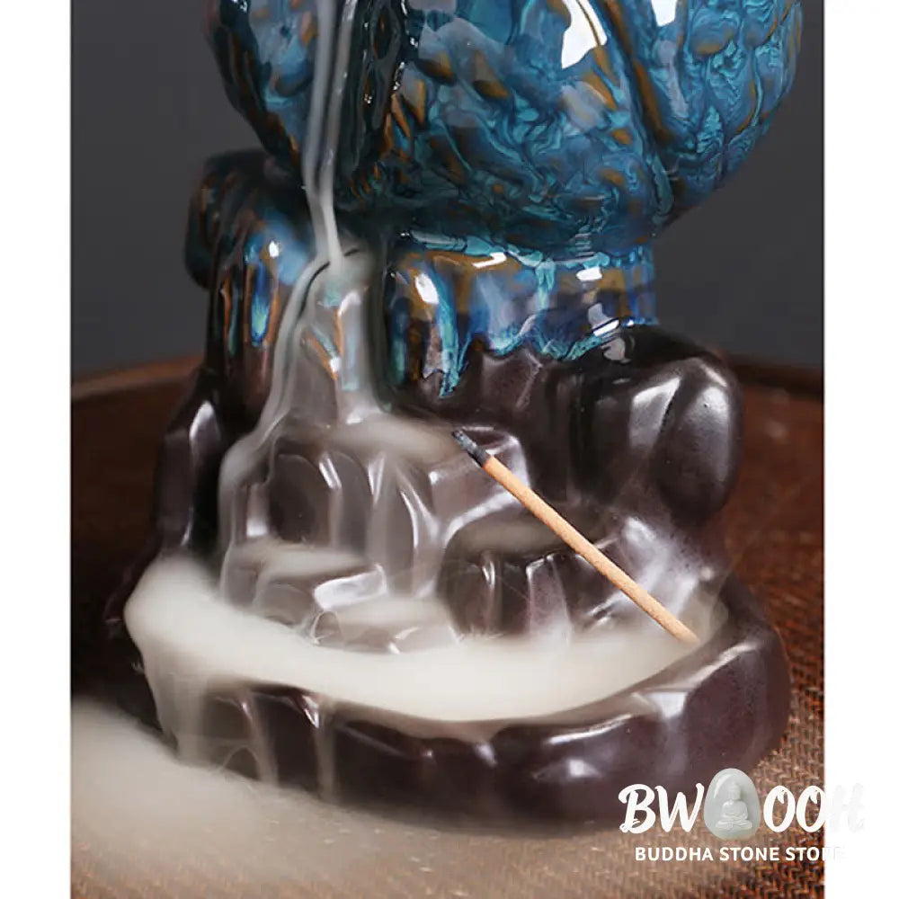 BWOOOH Cute Owl Ceramic Backflow Smoke Fountain Meditation Healing Incense Burner Decoration - Owl - Incense