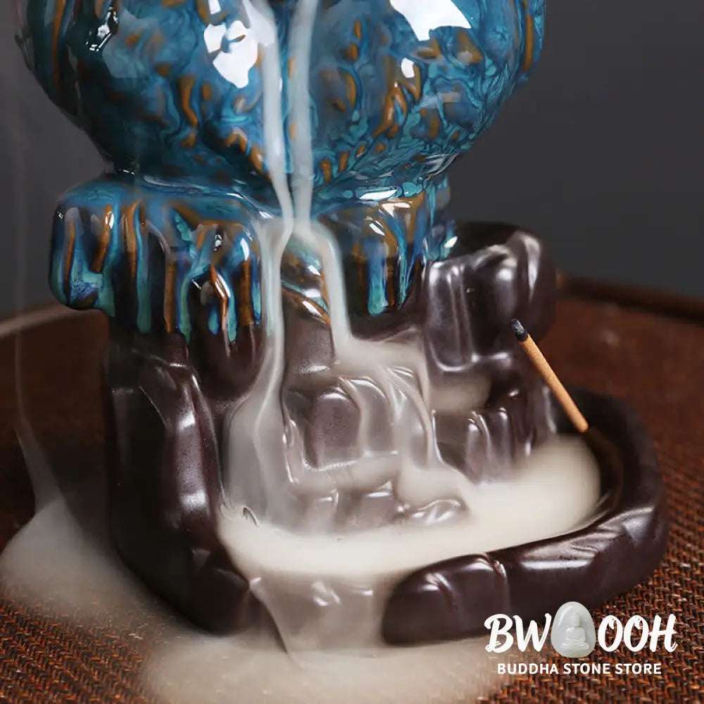 BWOOOH Cute Owl Ceramic Backflow Smoke Fountain Meditation Healing Incense Burner Decoration - Owl - Incense