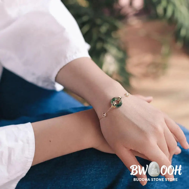 Buddha Stones Cyan Jade Koi Fish Healing Harmony Bracelet - BWOOOH - Cyan Jade (Success ♥ Luck) - Bracelet