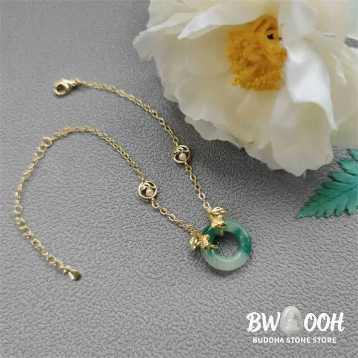 Buddha Stones Cyan Jade Koi Fish Healing Harmony Bracelet - BWOOOH - Cyan Jade (Success ♥ Luck) - Bracelet