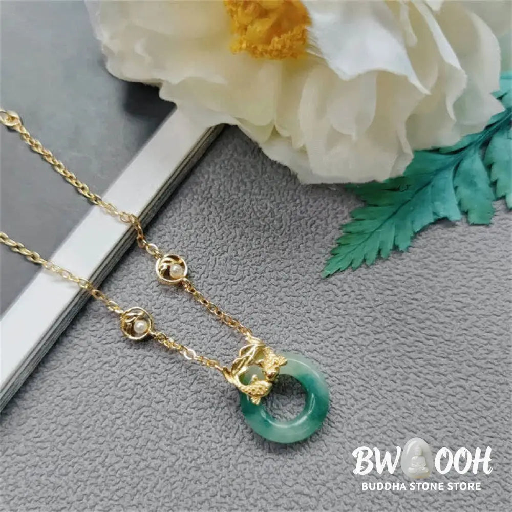 Buddha Stones Cyan Jade Koi Fish Healing Harmony Bracelet - BWOOOH - Cyan Jade (Success ♥ Luck) - Bracelet