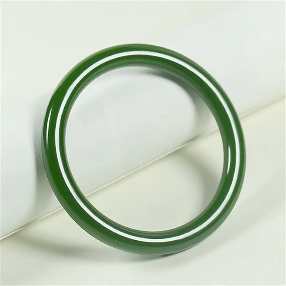 Buddha Stones Cyan Jade Longevity Blessing Bangle Bracelet - BWOOOH - 53mm - Bracelet