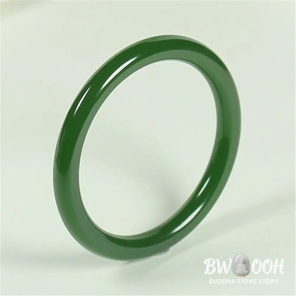 Buddha Stones Cyan Jade Longevity Blessing Bangle Bracelet - BWOOOH - Bracelet