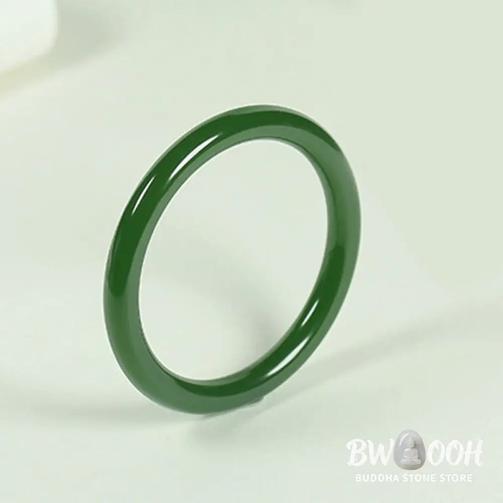 Buddha Stones Cyan Jade Longevity Blessing Bangle Bracelet - BWOOOH - Bracelet
