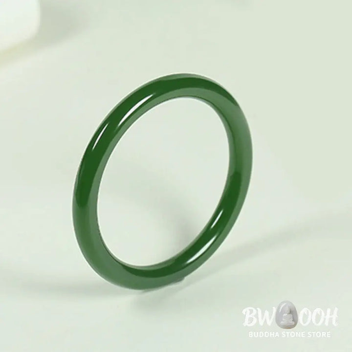 Buddha Stones Cyan Jade Longevity Blessing Bangle Bracelet - BWOOOH - Bracelet