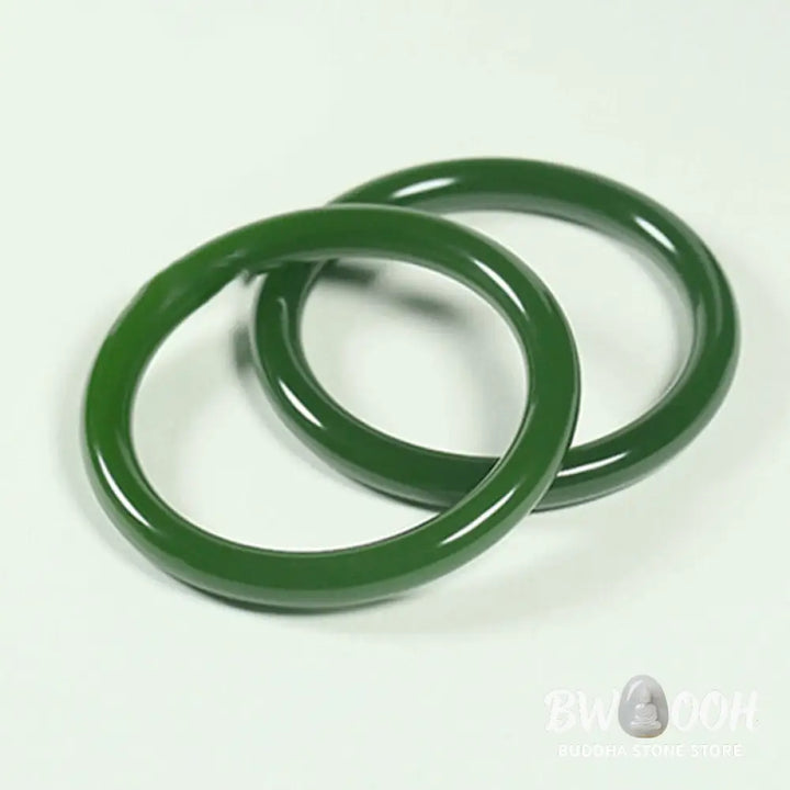 Buddha Stones Cyan Jade Longevity Blessing Bangle Bracelet - BWOOOH - Bracelet