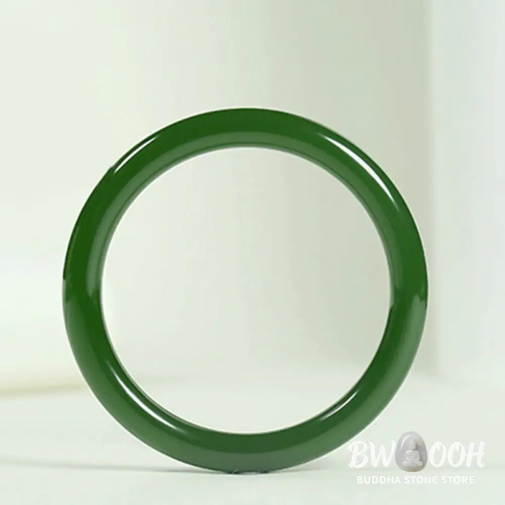 Buddha Stones Cyan Jade Longevity Blessing Bangle Bracelet - BWOOOH - Bracelet