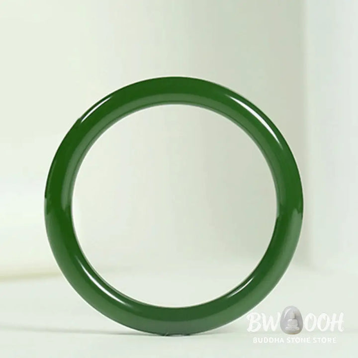 Buddha Stones Cyan Jade Longevity Blessing Bangle Bracelet - BWOOOH - Bracelet