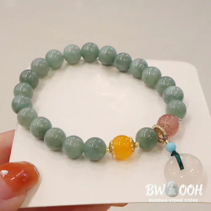 BWOOOH Cyan Jade Lotus Pumpkin Wish Peace Buckle Amethyst Crystal Healing Bracelet | spiritual healing bracelet