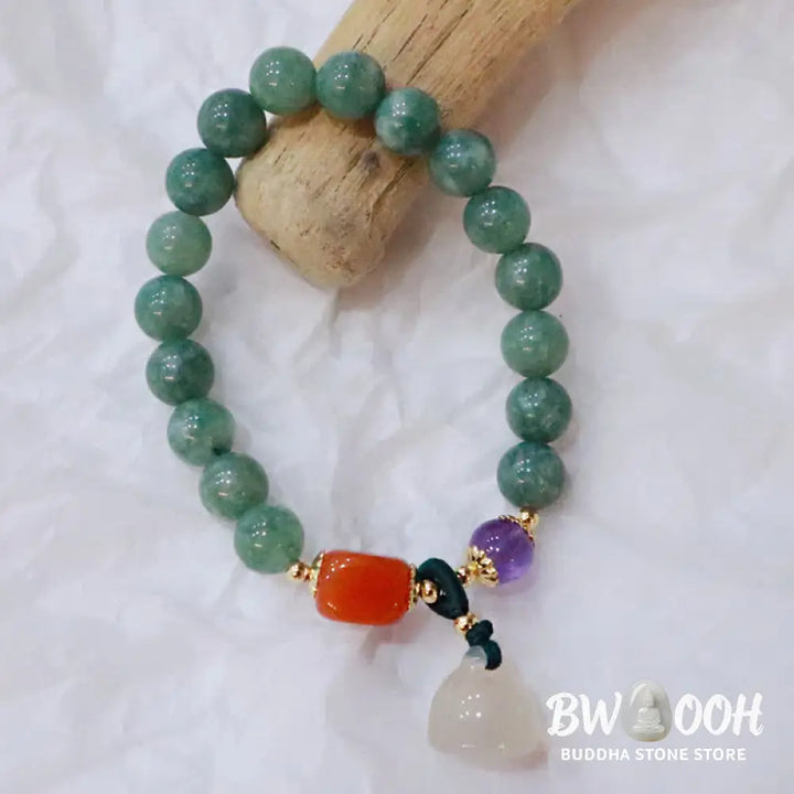 BWOOOH Cyan Jade Lotus Pumpkin Wish Peace Buckle Amethyst Crystal Healing Bracelet | spiritual healing bracelet