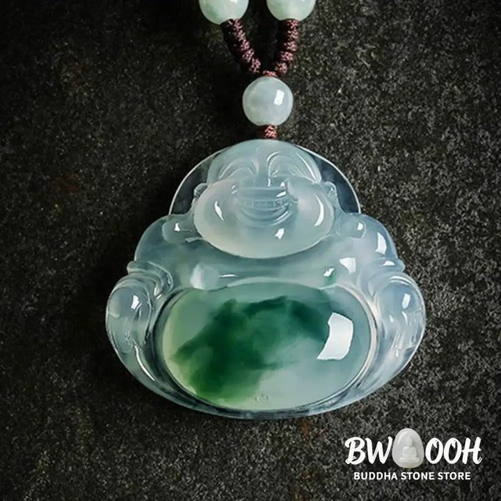 Buddha Stones Cyan Jade Luck Necklace Pendant - BWOOOH - Cyan Jade - Necklaces &amp; Pendants