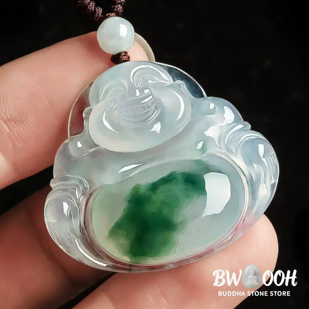 Buddha Stones Cyan Jade Luck Necklace Pendant - BWOOOH - Cyan Jade - Necklaces &amp; Pendants