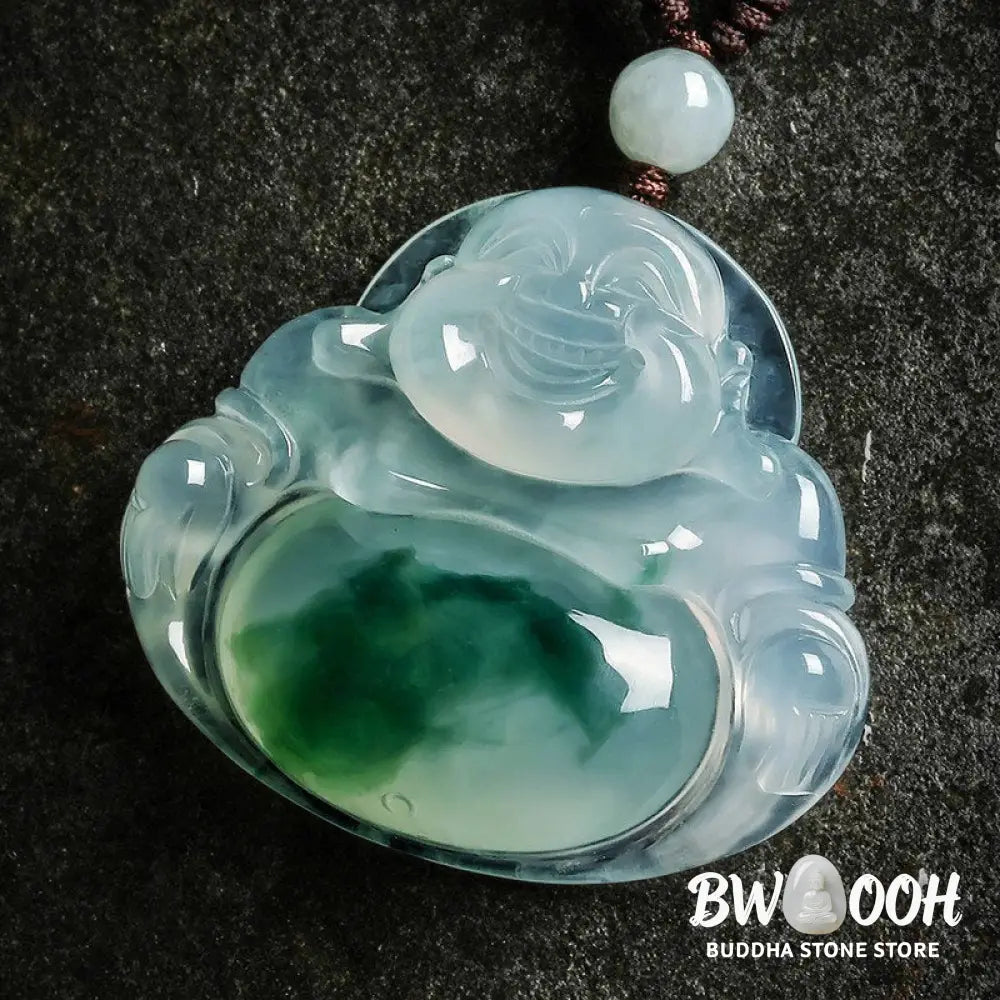 Buddha Stones Cyan Jade Luck Necklace Pendant - BWOOOH - Cyan Jade - Necklaces & Pendants