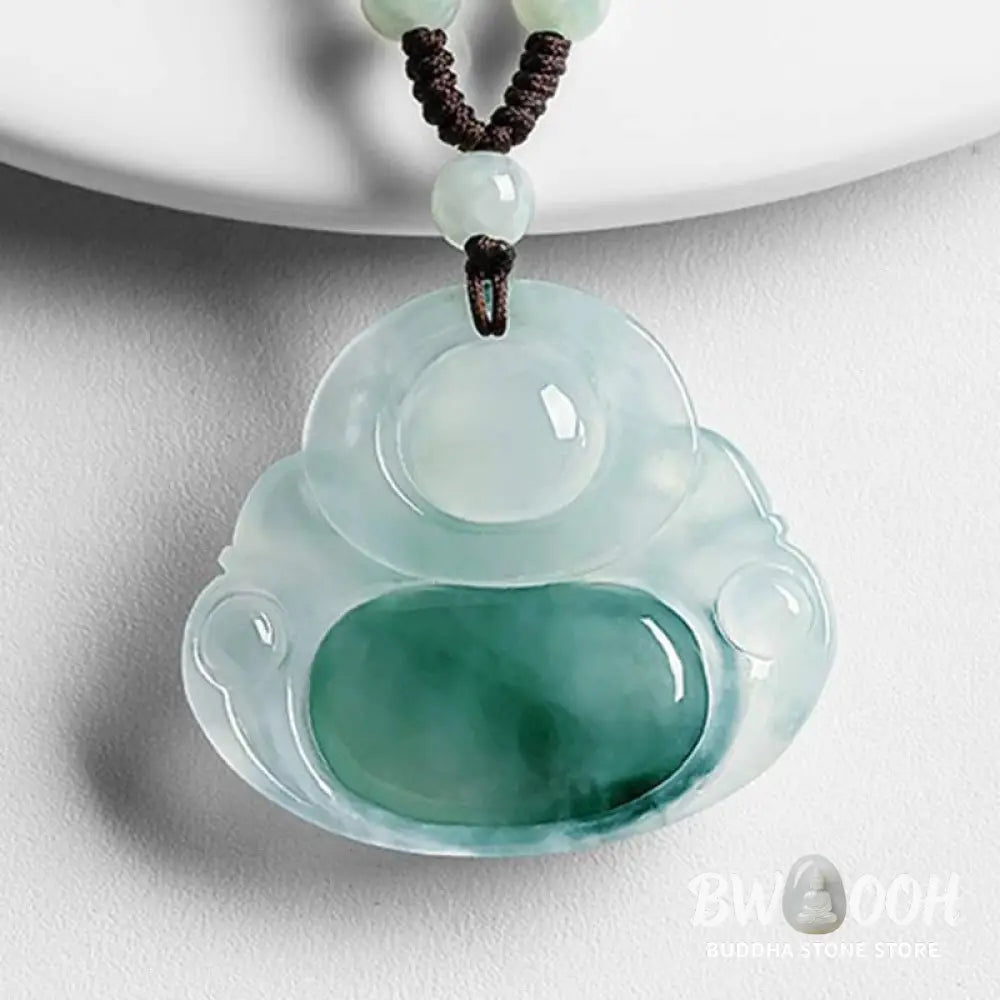 Buddha Stones Cyan Jade Luck Necklace Pendant - BWOOOH - Cyan Jade - Necklaces &amp; Pendants