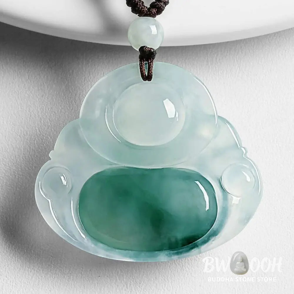 Buddha Stones Cyan Jade Luck Necklace Pendant - BWOOOH - Cyan Jade - Necklaces &amp; Pendants