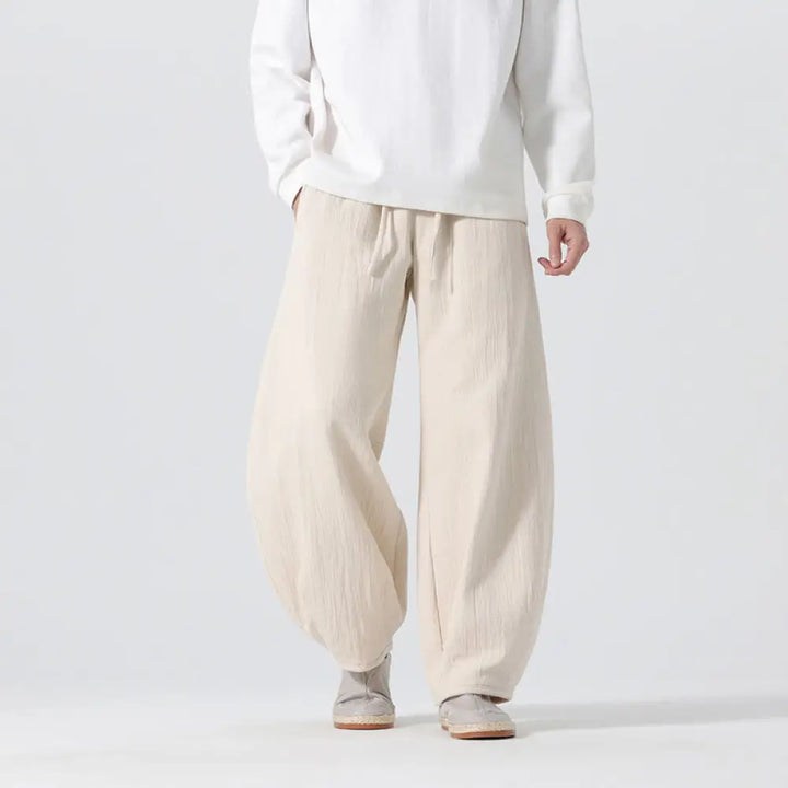 BWOOOH printed wide-leg yoga pants - Daily Drawstring Chinese Zen Style Men&