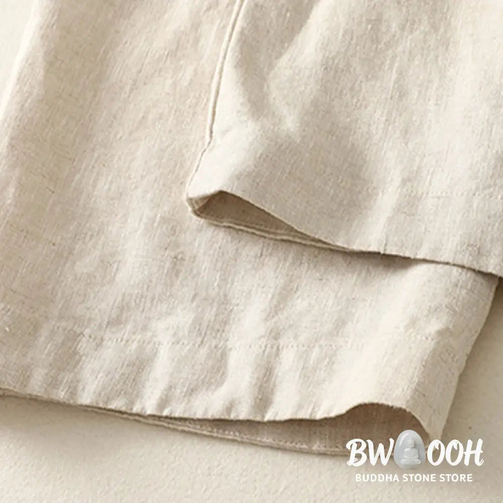 Buddha Stones Daily Plain Simple Design Cotton Linen Women’s Pants With Pockets - Women’s Pants