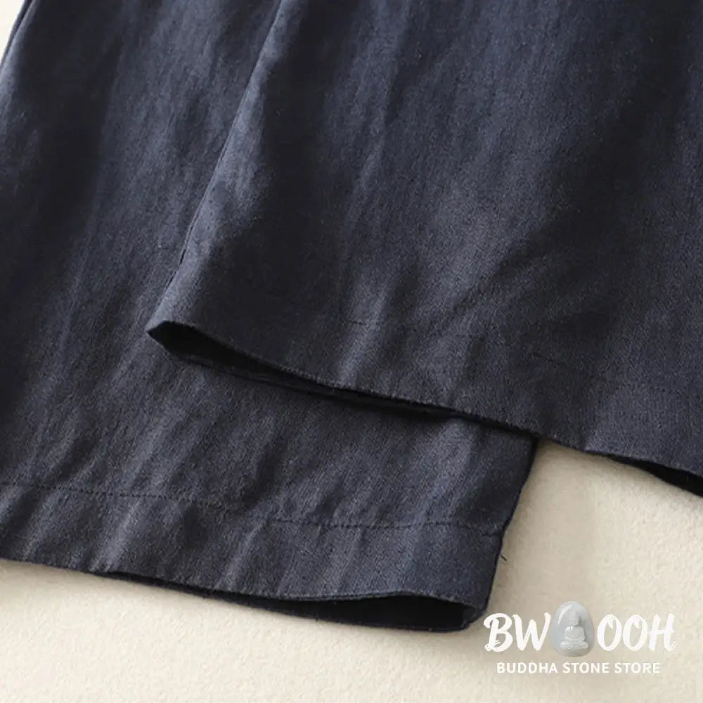 Buddha Stones Daily Plain Simple Design Cotton Linen Women’s Pants With Pockets - Women’s Pants