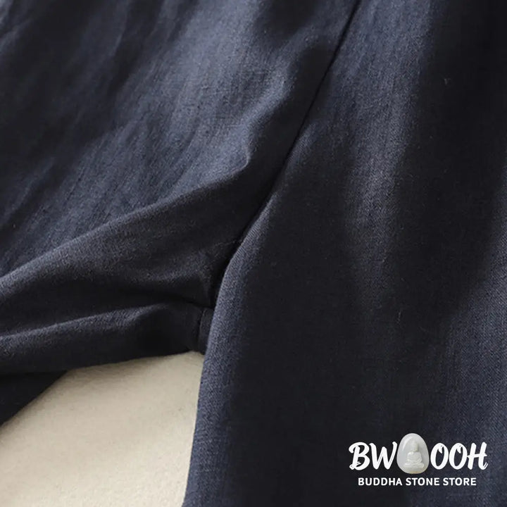 Buddha Stones Daily Plain Simple Design Cotton Linen Women’s Pants With Pockets - Women’s Pants