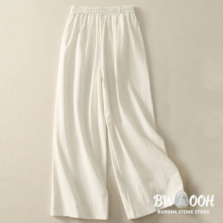BWOOOH printed wide-leg yoga pants - Daily Solid Color Lace Belt Women&