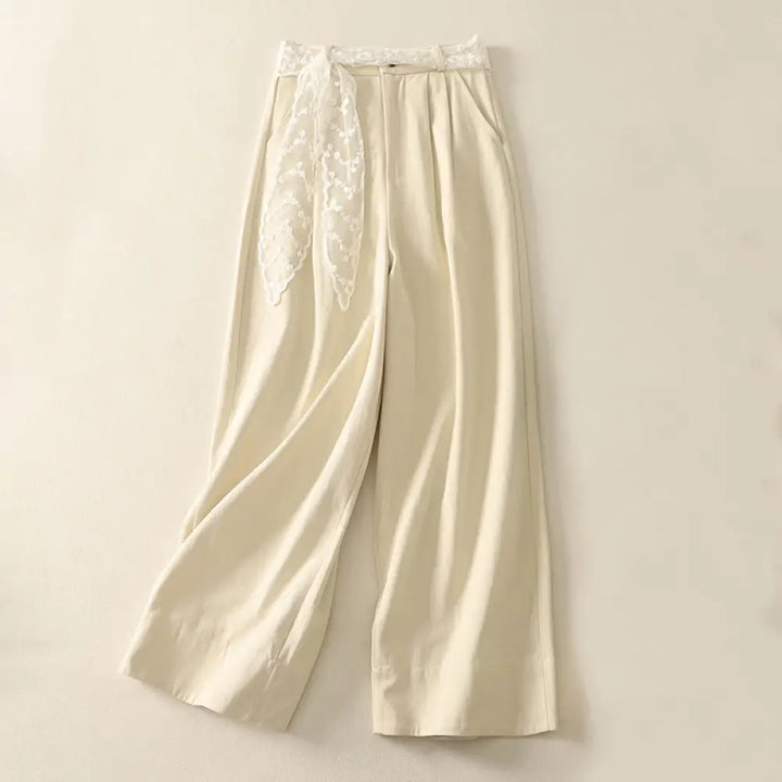 BWOOOH printed wide-leg yoga pants - Daily Solid Color Lace Belt Women&