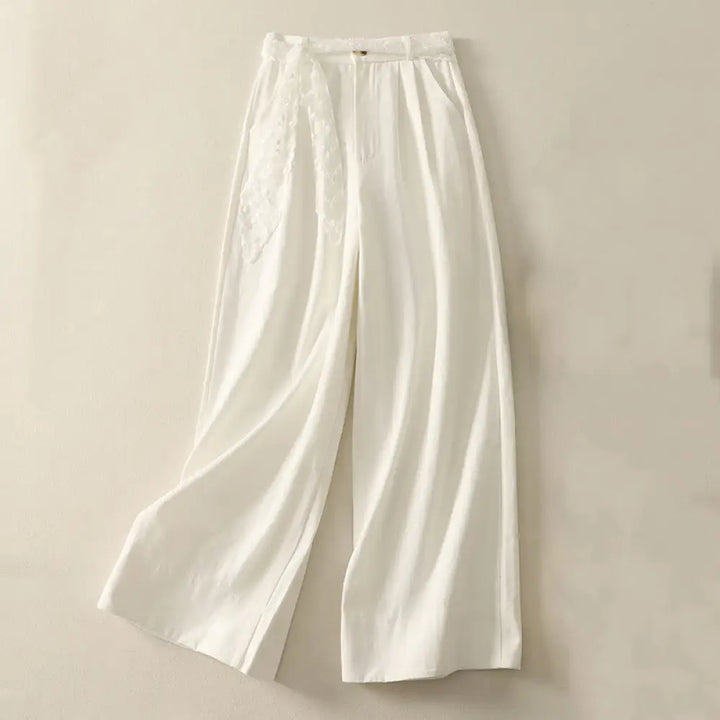 BWOOOH printed wide-leg yoga pants - Daily Solid Color Lace Belt Women&
