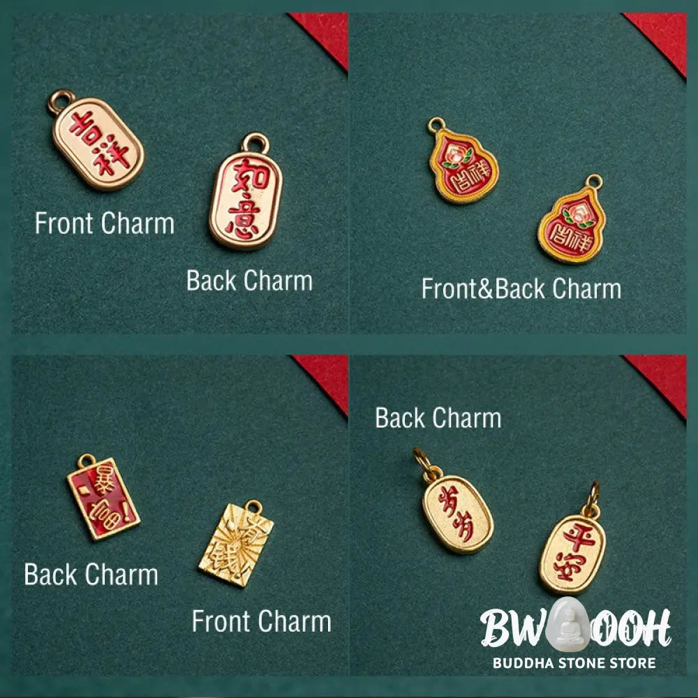 Buddha Stones Dancing Lion Auspicious Ruyi Safe Peace Rich Copper Wealth Phone Hanging Decoration - Phone Hanging