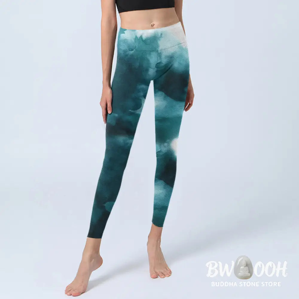 BWOOOH printed yoga leggings - Dark Green Cloud Gym Leggings Women&