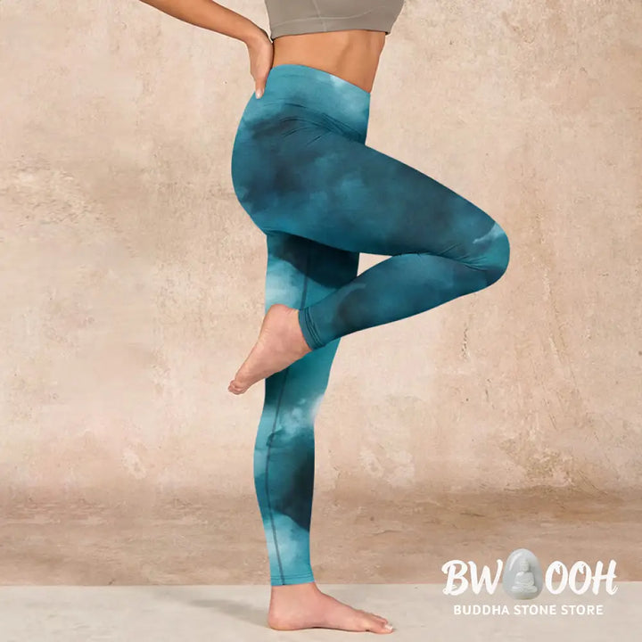 BWOOOH printed yoga leggings - Dark Green Cloud Gym Leggings Women&