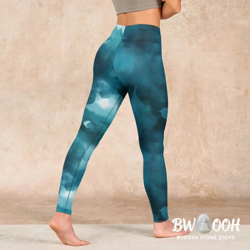 BWOOOH printed yoga leggings - Dark Green Cloud Gym Leggings Women&