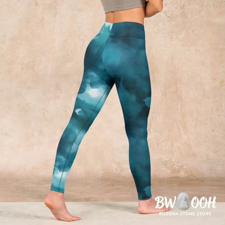 BWOOOH printed yoga leggings - Dark Green Cloud Gym Leggings Women&