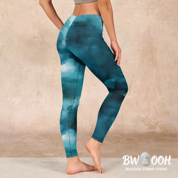 BWOOOH printed yoga leggings - Dark Green Cloud Gym Leggings Women&