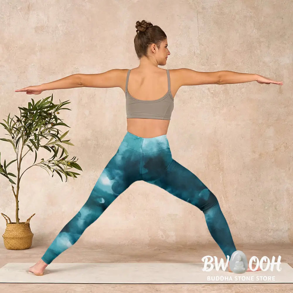 BWOOOH printed yoga leggings - Dark Green Cloud Gym Leggings Women&