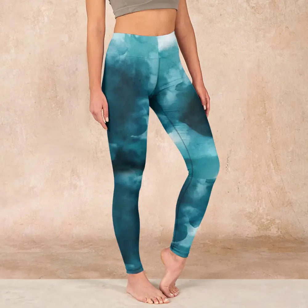 BWOOOH printed yoga leggings - Dark Green Cloud Gym Leggings Women&