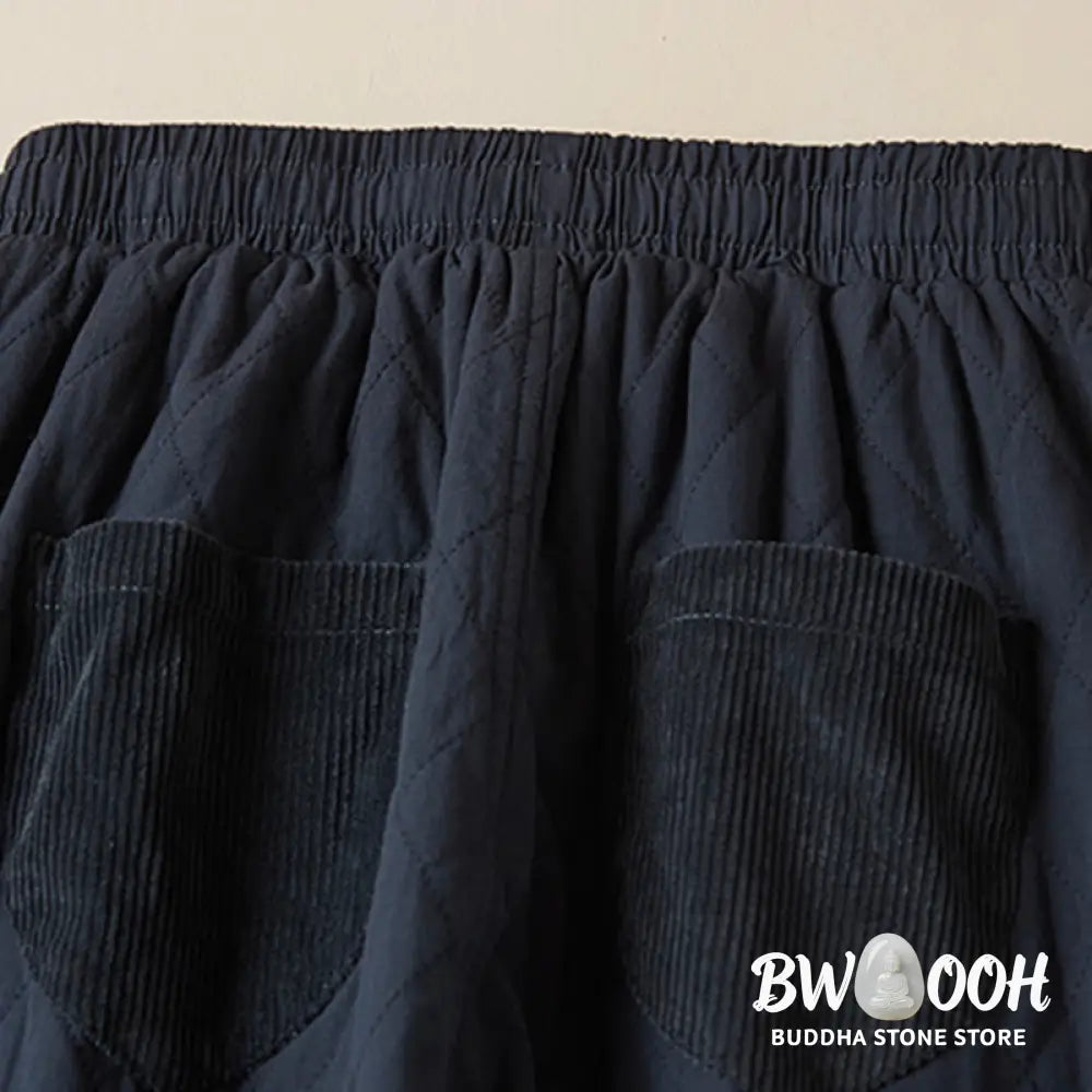 Buddha Stones Diamond Quilted Design Thermal Women’s Harem Pants With Pockets - Women’s Harem Pants