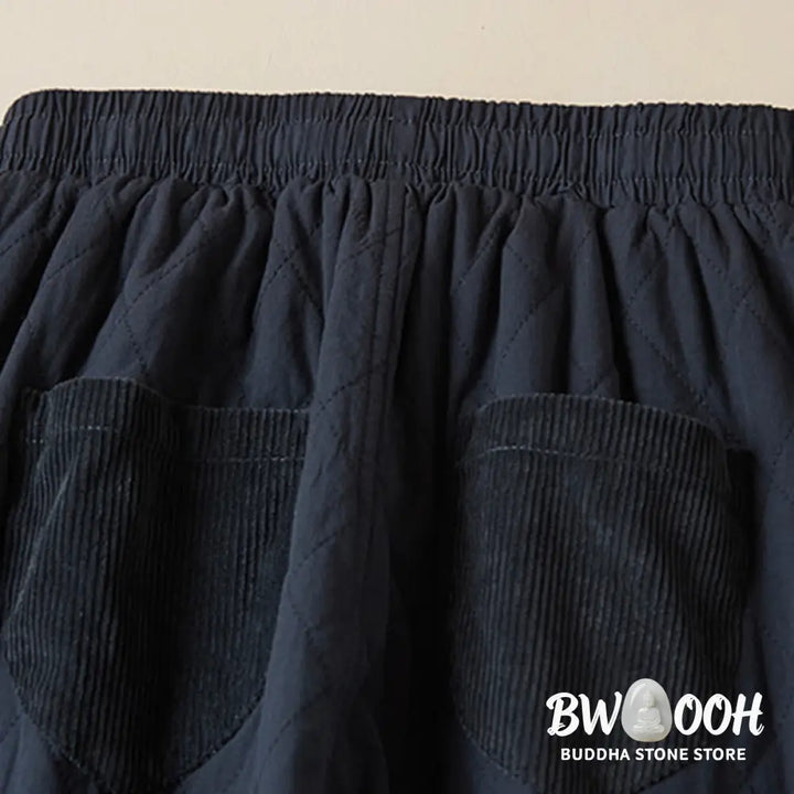 Buddha Stones Diamond Quilted Design Thermal Women’s Harem Pants With Pockets - Women’s Harem Pants