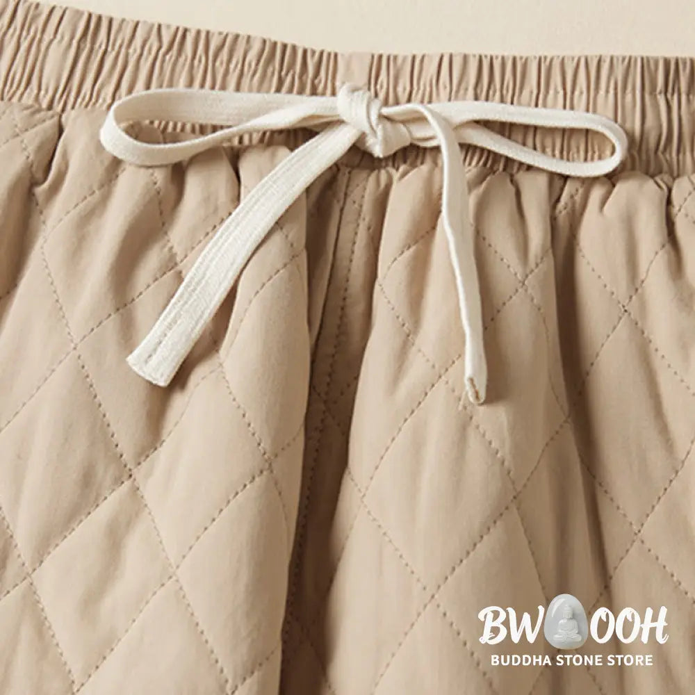 Buddha Stones Diamond Quilted Design Thermal Women’s Harem Pants With Pockets - Women’s Harem Pants