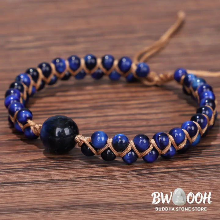 Buddha Stones Divine Blue Tiger Eye Stone Protection Bracelet - BWOOOH - Bracelet