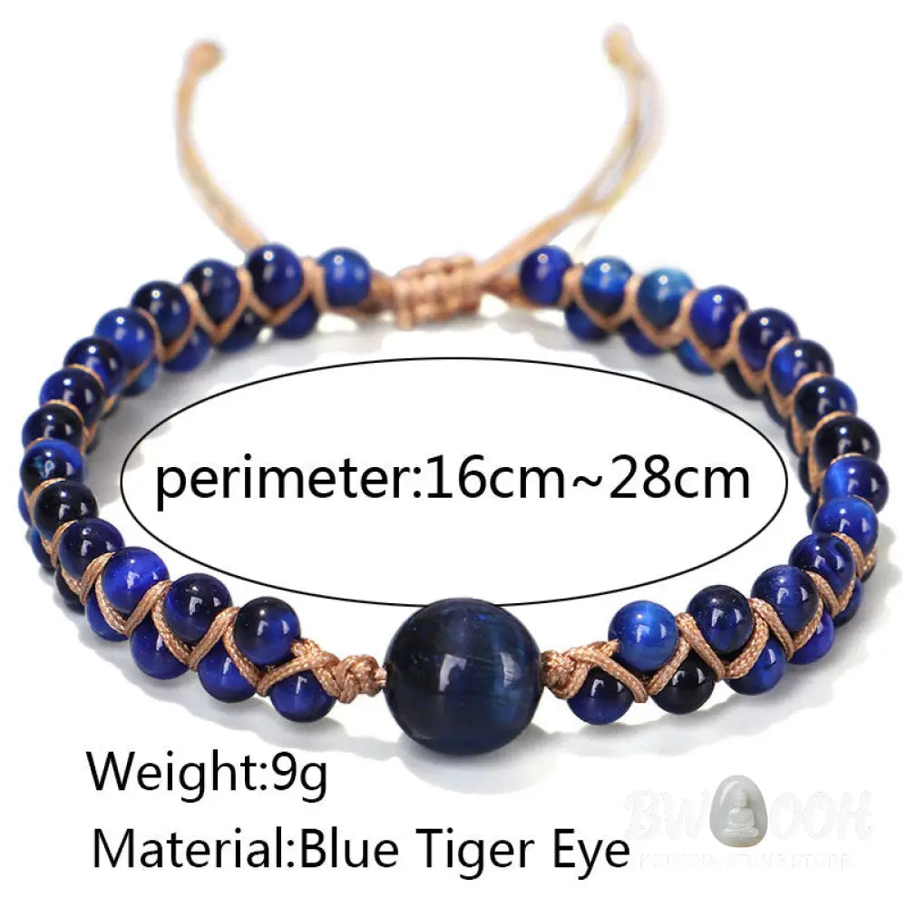 Buddha Stones Divine Blue Tiger Eye Stone Protection Bracelet - BWOOOH - Bracelet