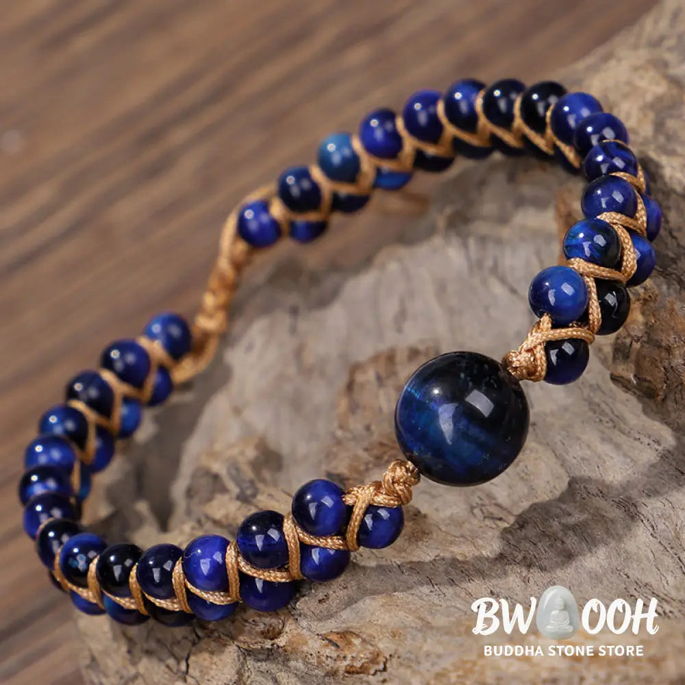 Buddha Stones Divine Blue Tiger Eye Stone Protection Bracelet - BWOOOH - Bracelet