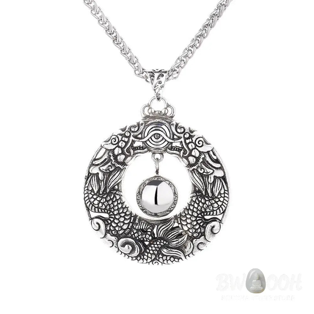 Buddha Stones Double Dragon Playing Bead Copper Protection Necklace Pendant - BWOOOH - Dragon(Protection♥Success)