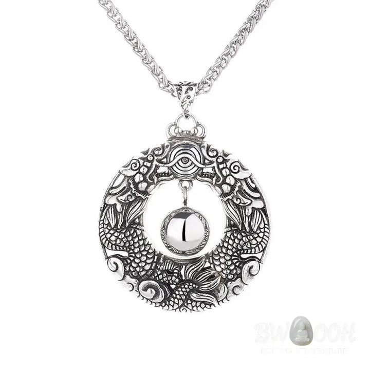 Buddha Stones Double Dragon Playing Bead Copper Protection Necklace Pendant - BWOOOH - Dragon(Protection♥Success)