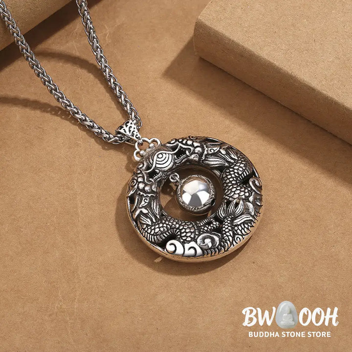 Buddha Stones Double Dragon Playing Bead Copper Protection Necklace Pendant - BWOOOH - Dragon(Protection♥Success)