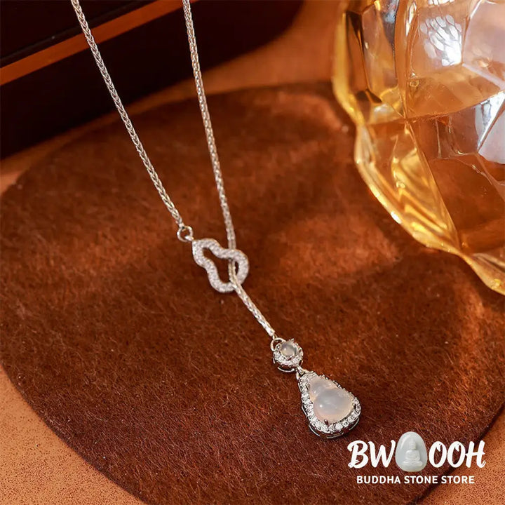 Buddha Stones Double Gourd Chalcedony Copper Positive Necklace Pendant - BWOOOH - Chalcedony(Positive ♥ Harmony)