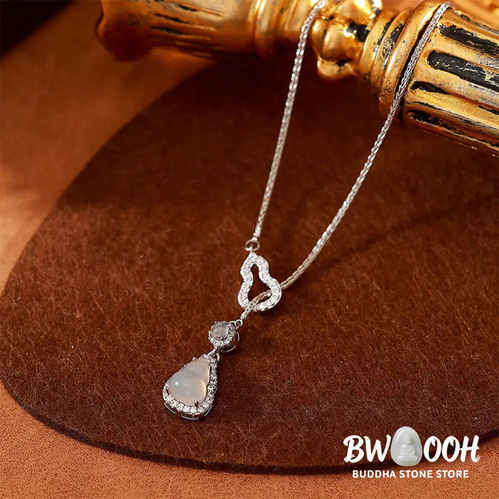 Buddha Stones Double Gourd Chalcedony Copper Positive Necklace Pendant - BWOOOH - Chalcedony(Positive ♥ Harmony)