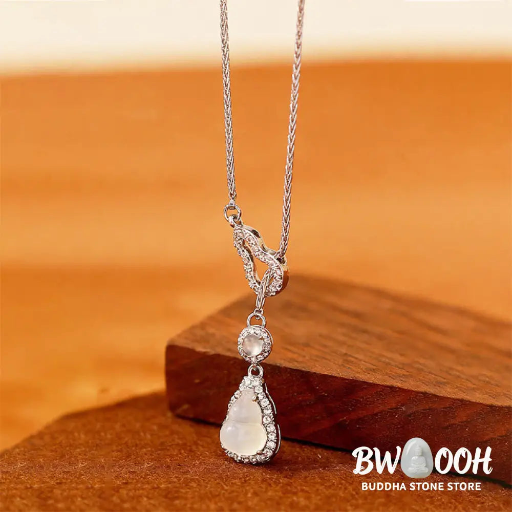 Buddha Stones Double Gourd Chalcedony Copper Positive Necklace Pendant - BWOOOH - Chalcedony(Positive ♥ Harmony)
