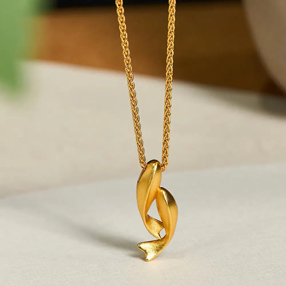Buddha Stones Double Koi Fish 24k Gold Plated Brass Chain Wealth Necklace Pendant - BWOOOH - Double Koi Fish(Pendant