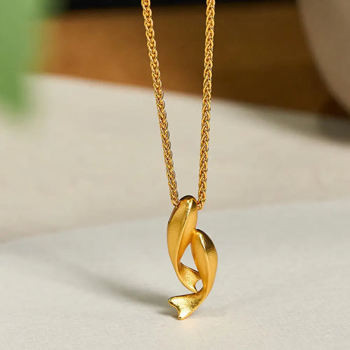Buddha Stones Double Koi Fish 24k Gold Plated Brass Chain Wealth Necklace Pendant - BWOOOH - Double Koi Fish(Pendant