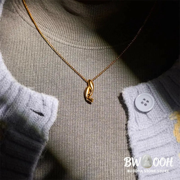 Buddha Stones Double Koi Fish 24k Gold Plated Brass Chain Wealth Necklace Pendant - BWOOOH - Double Koi Fish(Pendant