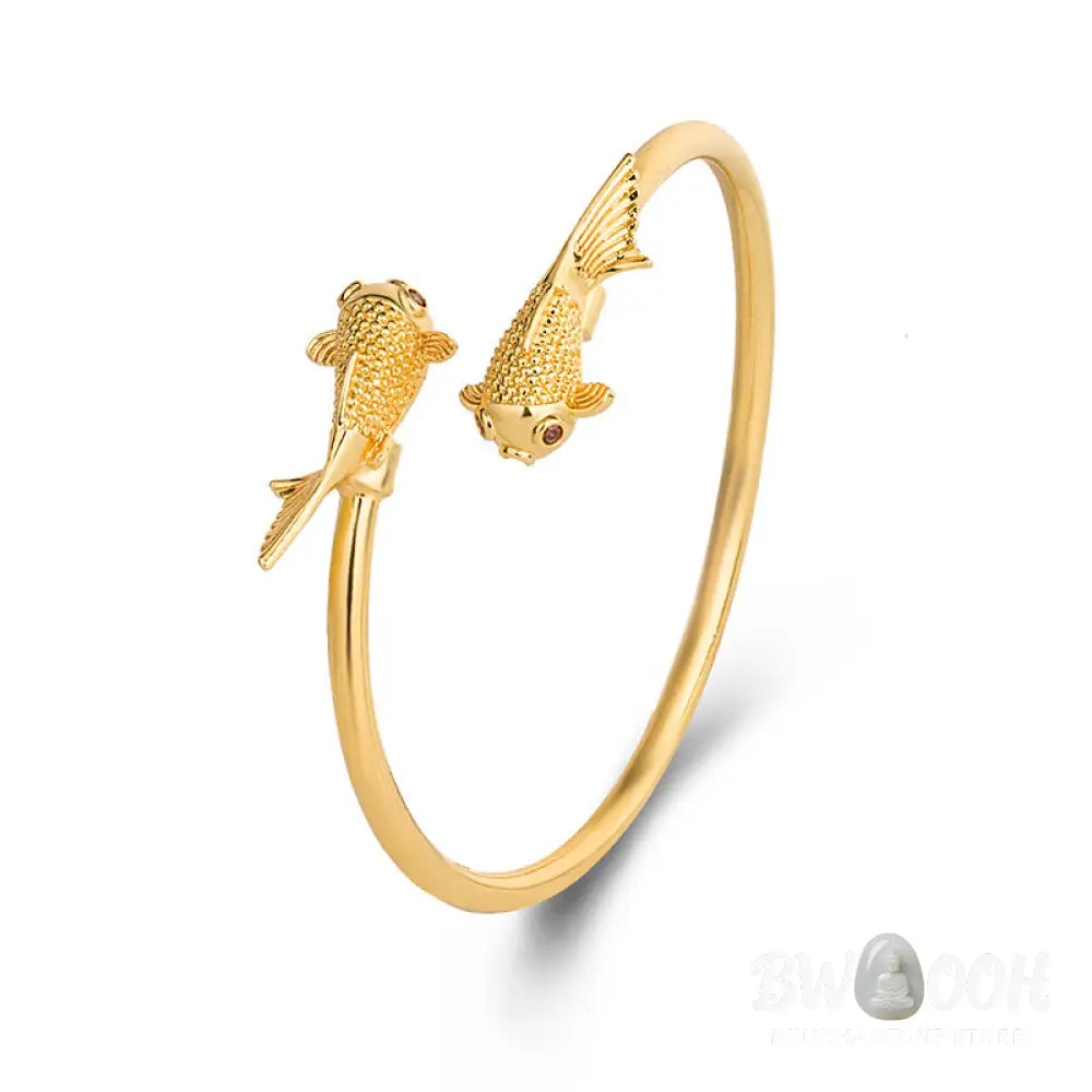 Buddha Stones Double Koi Fish Copper Prosperity Wealth Bracelet - BWOOOH - Koi Fish (Luck ♥ Prosperity) - Bracelet